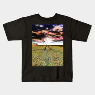 Birds over the Field Kids T-Shirt